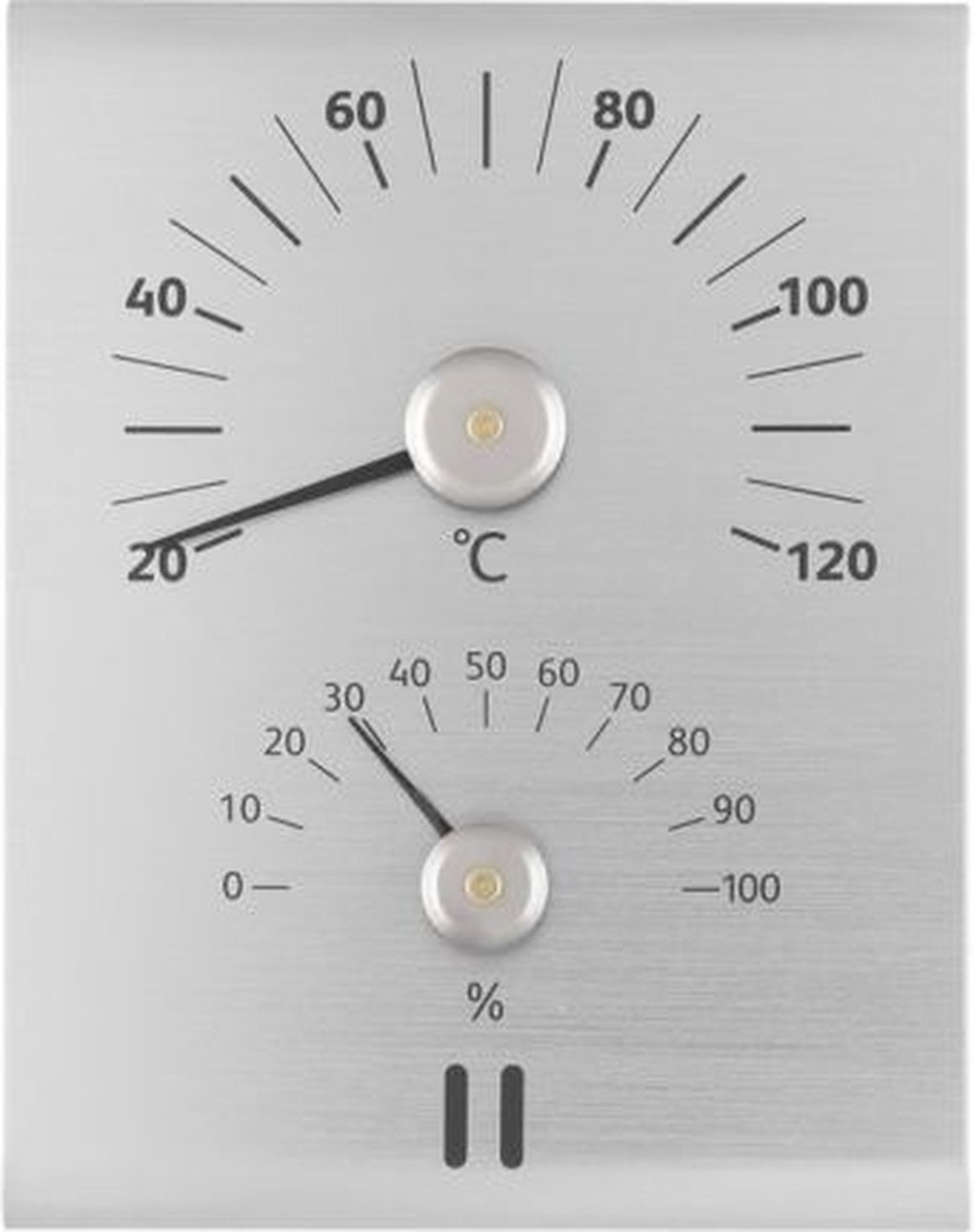 Goedkoopste Rento Aluminium Sauna Thermometer - Hygrometer