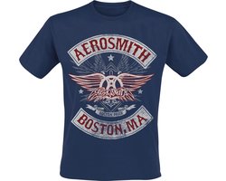 Aerosmith Boston Pride Heren T-shirt - marineblauw - XL