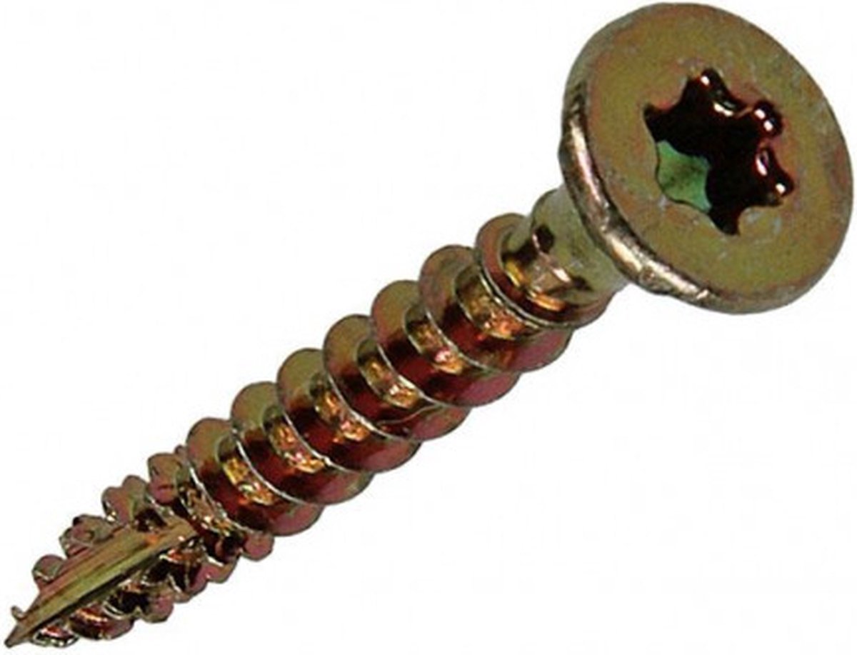 Houtschroef. 3.5 x 25mm. Lang. Verzinkt. Platkop-torx. 200 stuks spaanplaat schroeven. Sam.