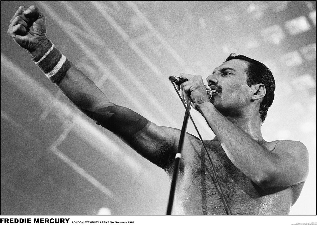 Queen Freddie Mercury - Wembley Arena, London 1984 Unisex Poster - meerkleurig - Standard