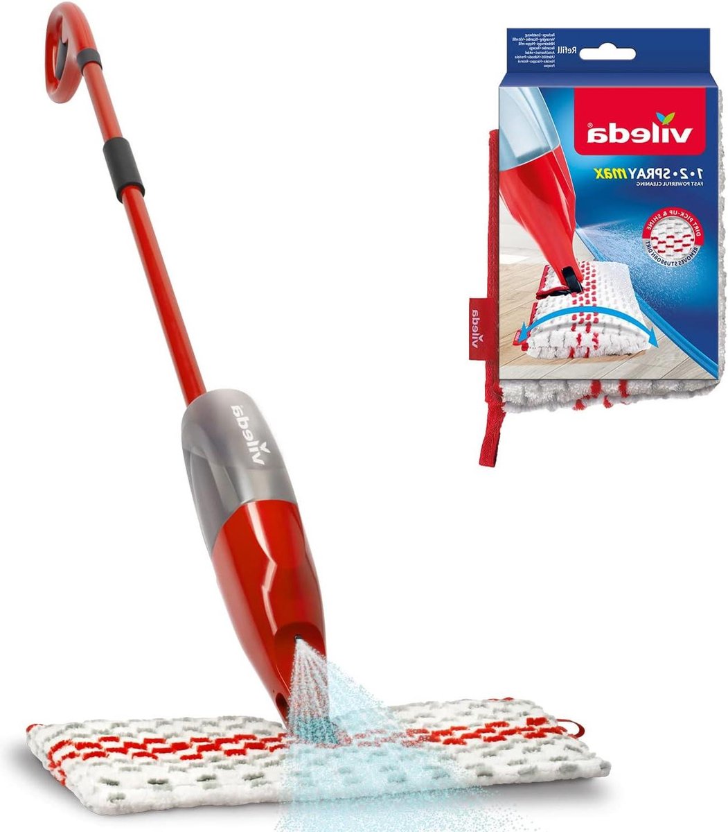Goedkoopste Spray Max 650 ml Microvezelmop - met sproeifunctie - Voor alle vloertypes - Herbruikbare microvezelpad - Duurzaam en efficiënt - love it clean Mop