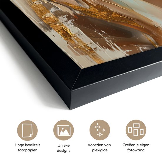 Affiche sous cadre - Cadre photo 30x40 cm - Posters - Femme - Fleurs - Or - Portrait - Cadre affiche noir - Décoration - Décoration Décoration murale salon - Décoration murale chambre