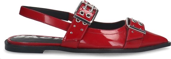 Sacha - Femme - Slingbacks à boucles en cuir rouge - Taille 39