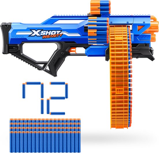 Foto: Zuru xshot insanity mad mega barrel speelgoedblaster met 72 pijltjes