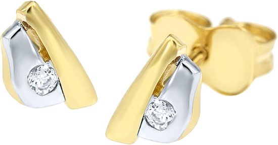 Lucardi - Boucles d'oreilles bicolores avec zircone