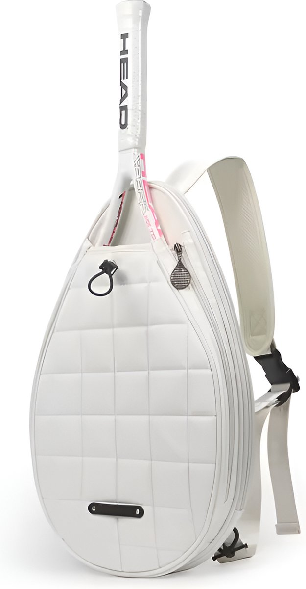 CarryQuest® - Tennistas - Tennis Rugtas - Tennis - Rugtas - Sporttas - Racket - Badminton - Tennisracket - Sport - Heren - Dames - Wit - 47 x 29 x 8 cm - Nylon - Polyester - Waterbestendig - Gratis Verzending