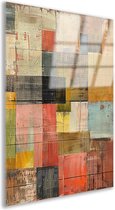 Patronen schilderij - Abstract wanddecoratie - Glas schilderijen Kleuren - Wanddecoratie modern - Acrylaat - Slaapkamer accessoires acrylglas 40x60 cm