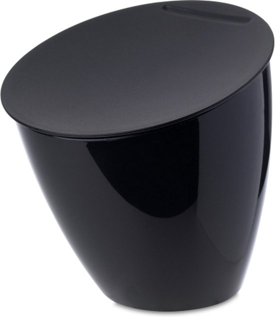 Poubelle Mepal Calypso – 2,2 litres – Poubelle à poser avec couvercle – Poubelle durable – Noir nordique