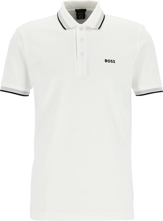 HUGO BOSS Paddy regular fit polo - heren polo korte mouw - wit (contrast)