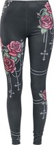 Rock Rebel by EMP Zwarte legging met rozen en kruizen - Dames - XXL
