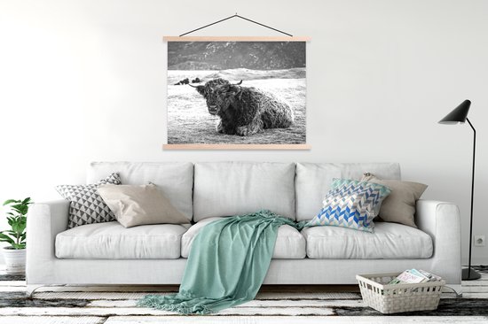 Porte-affiche avec affiche - Affiche scolaire - Highlander écossais - Berg - Animaux - 120x90 cm - lattes vierges