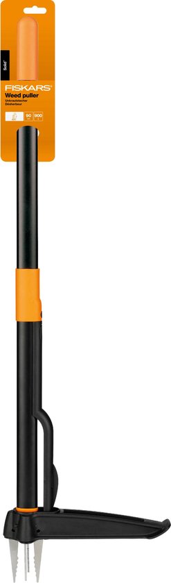 Fiskars Xact onkruidsteker, lengte: 1 m, roestvrijstalen armen/kunststof handgreep, zwart/oranje, kartonnen individuele verpakking, 1077305