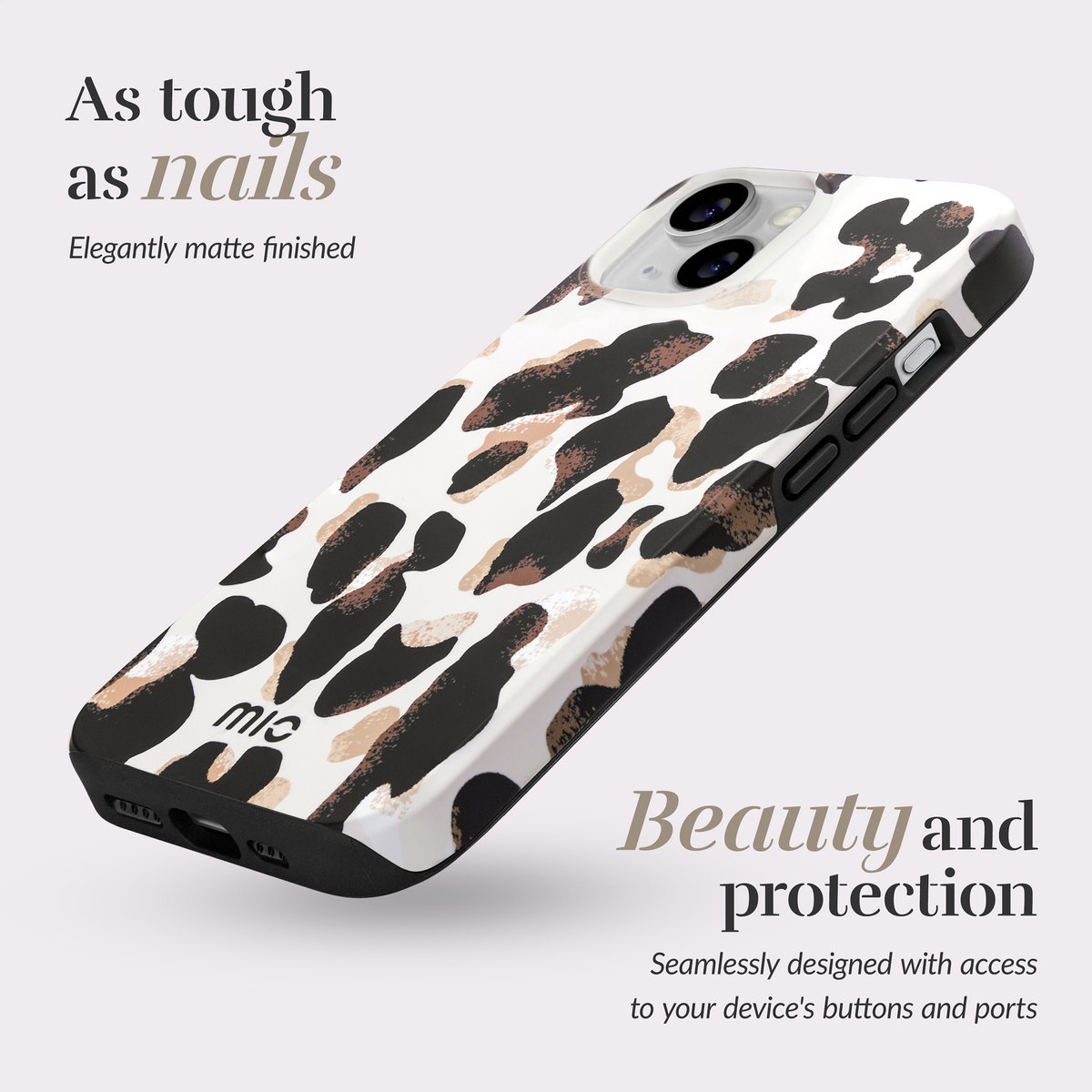 MIO by Mobilize Hoesje | Geschikt voor Apple iPhone 16 Plus | Compatibel met MagSafe | Hard Shell Back Cover | Leopard