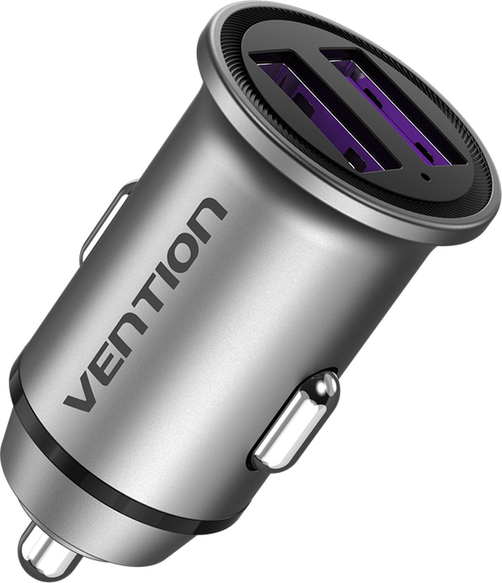 Vention FFEH0 oplader voor mobiele apparatuur Universeel Grijs Sigarettenaansteker Snel opladen Auto