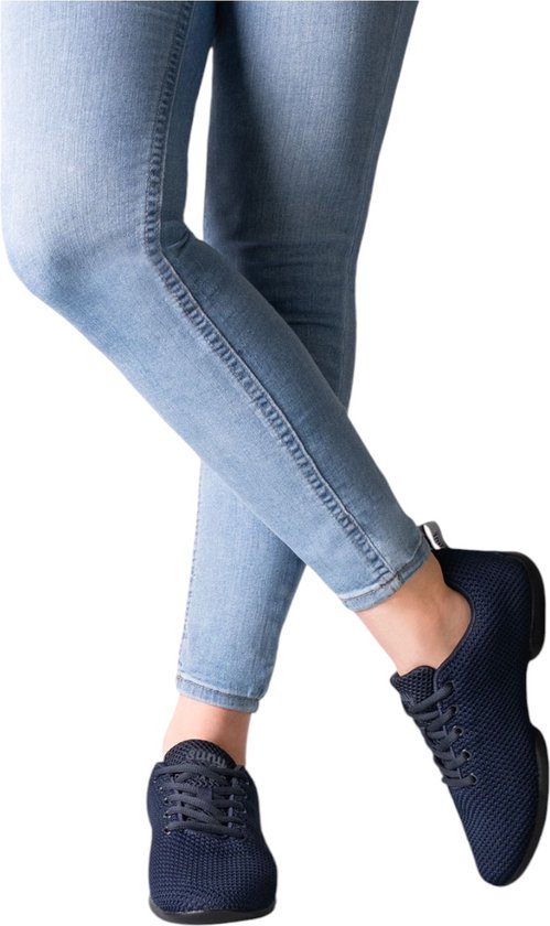 Suny Baskets de Danse 170 avec Semelle Fendue pour Femme Salsa, Latin, Bachata - Baskets de Danse pour Intérieur et Extérieur - SUNY - Blauw - 38