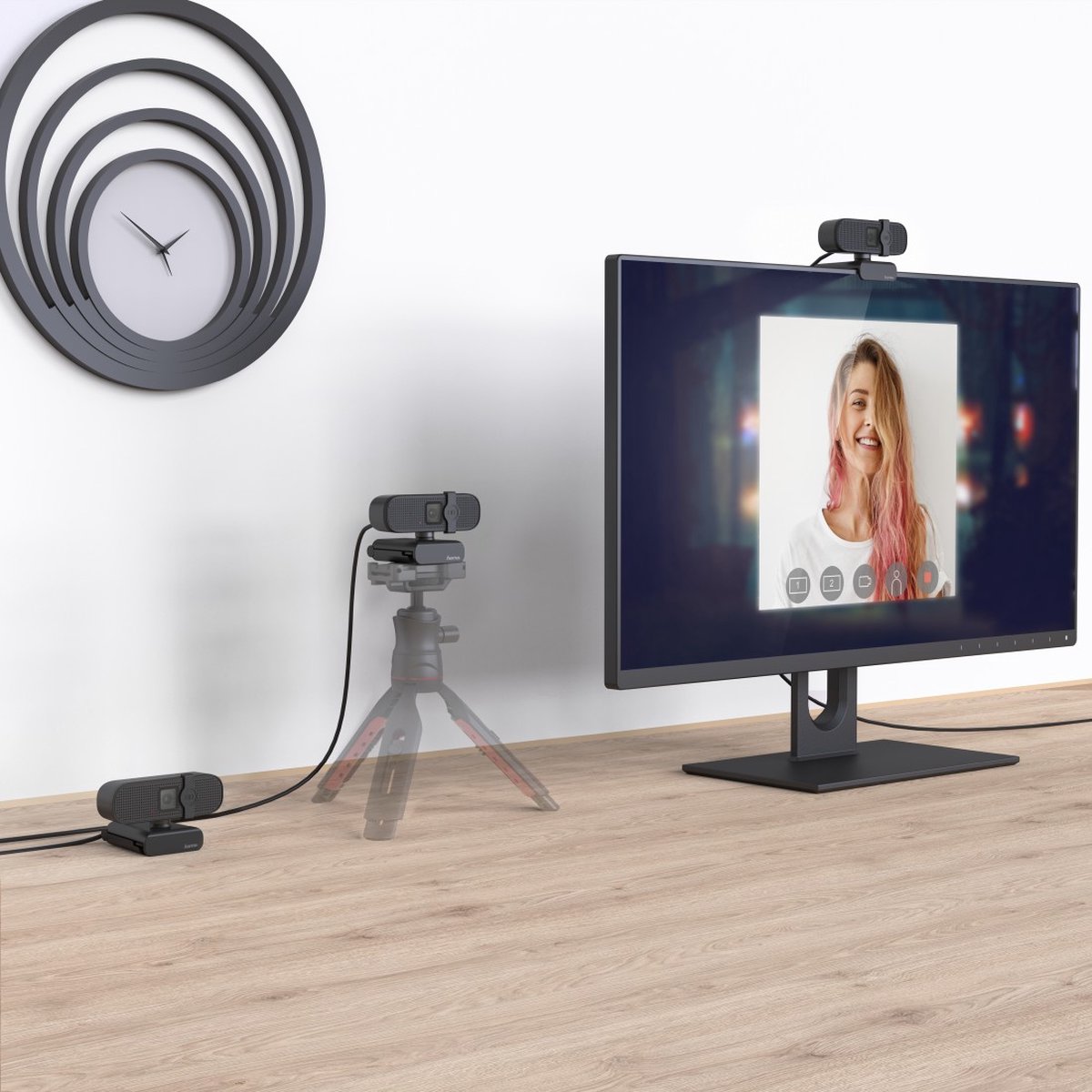 Hama C-400 Full HD-webcam x 1080 Pixel Klemhouder thumbnail 5