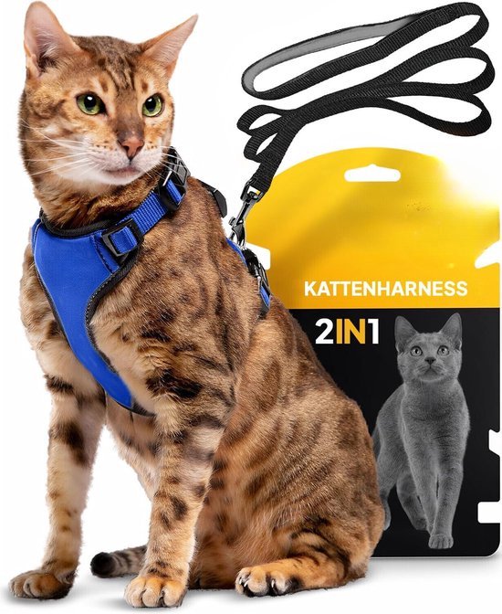 Rentenaar Kattentuigje met Looplijn - Tuigje Looplijn Kat - Katten