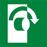 15 Stickers van 5 cm | Deur openen naar rechts sticker, ISO 7010, E019