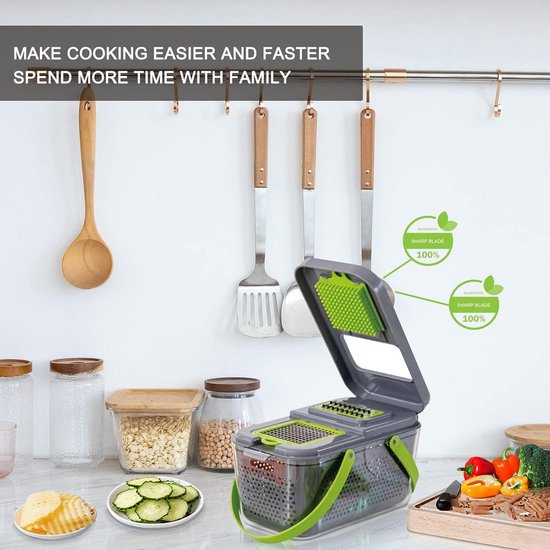 9-in-1 groentesnijder, keukenapparaat, multifunctioneel mes 9-in-1 groentesnijder, keukenapparaat, multifunctioneel mes