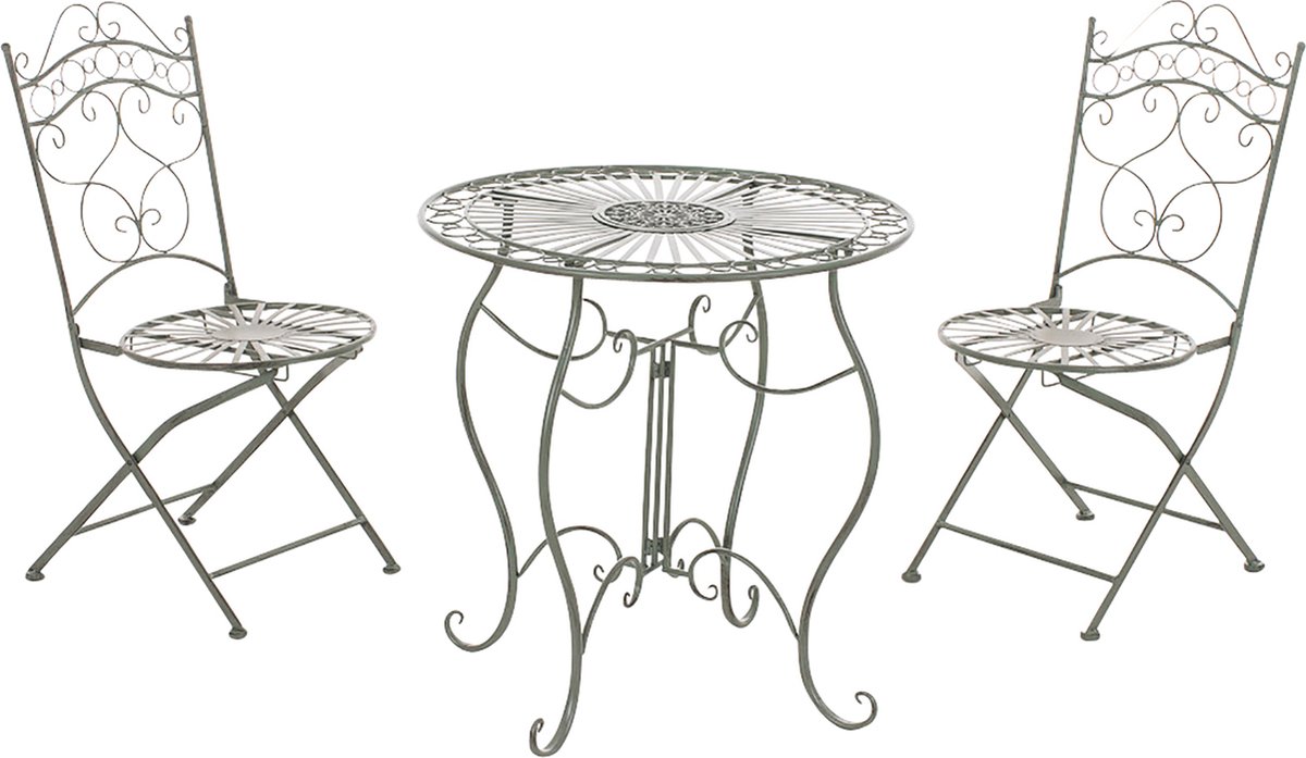 Bol.com CLP Indra - Bistro set antiek/groen aanbieding