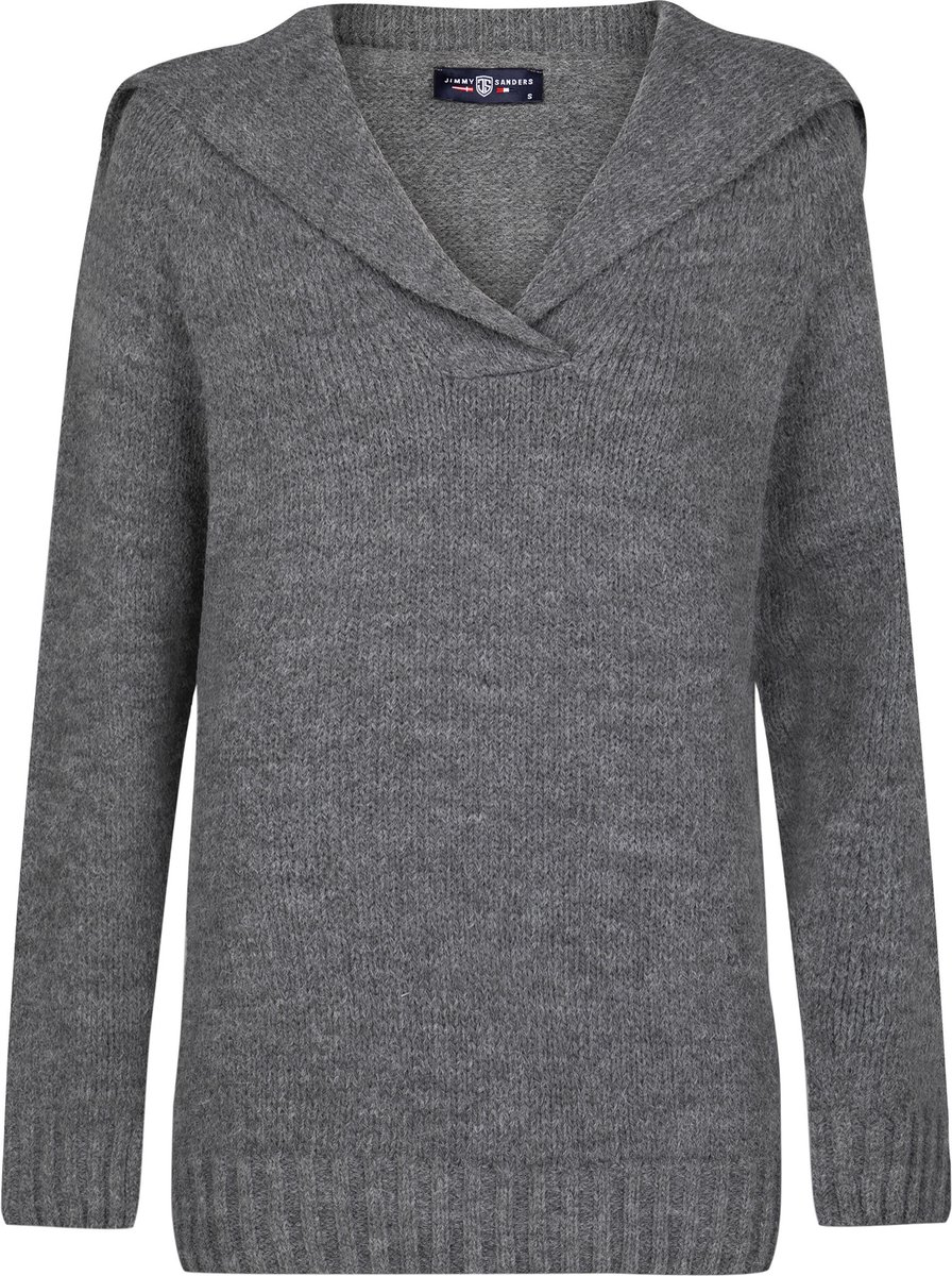 Jimmy Sanders Trui - Sweater Sjaalkraag Dames Antraciet - M