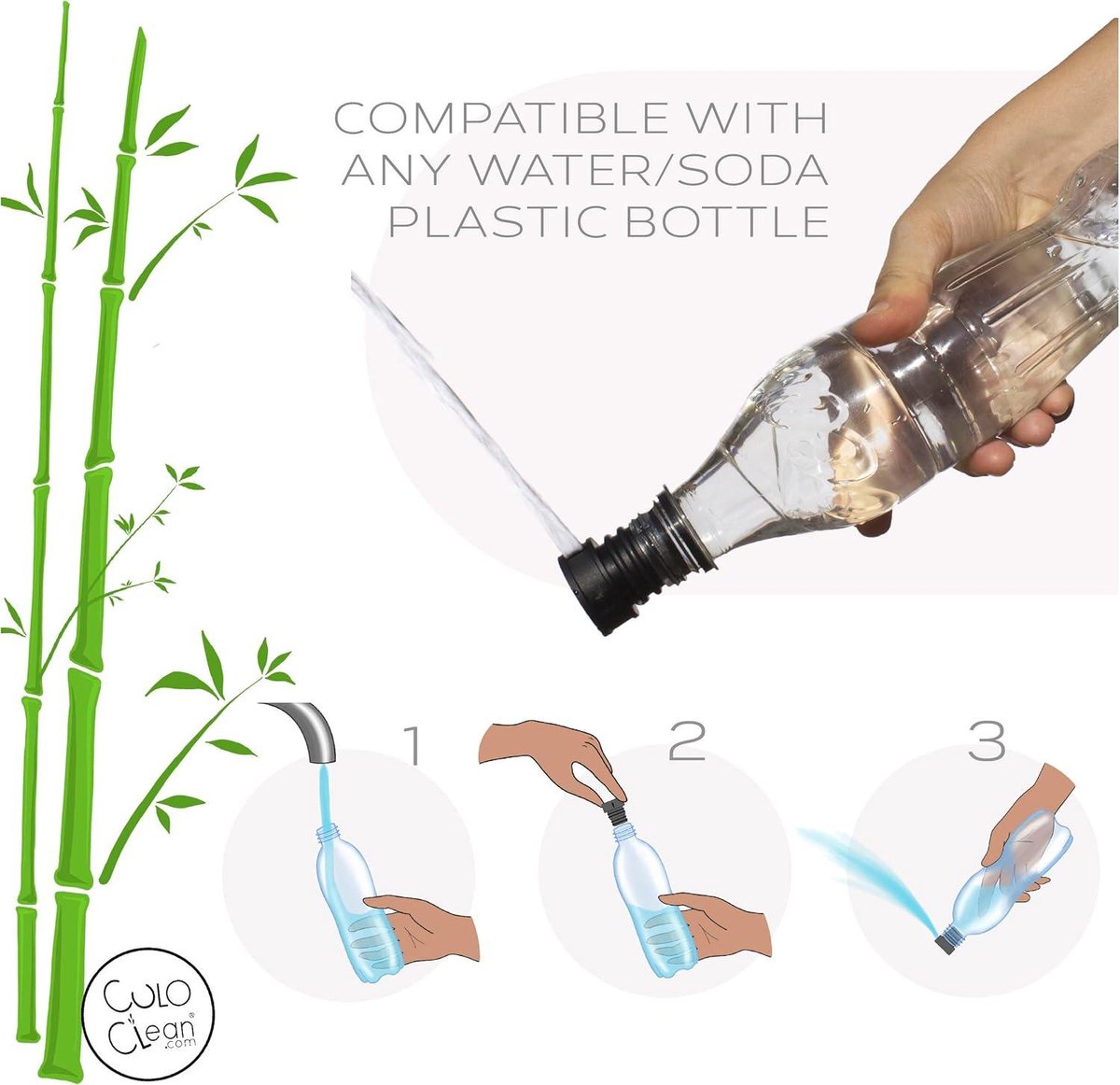 Herbruikbaar maandverband van bamboevezel - Matige-medium-overvloedige stroom - Ecologische inlegkruisjes - Ademend en waterdicht - Draagbaar bidet - Tas - CuloClean (7M) — cadeau in Cadeau-ideeën - foto 5