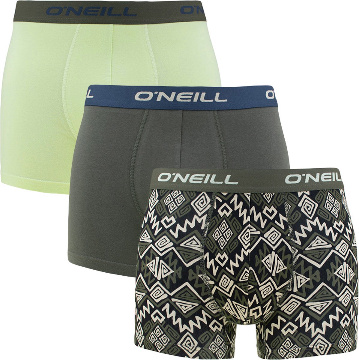 O’Neill heren 3P boxers ikat & effen Groen