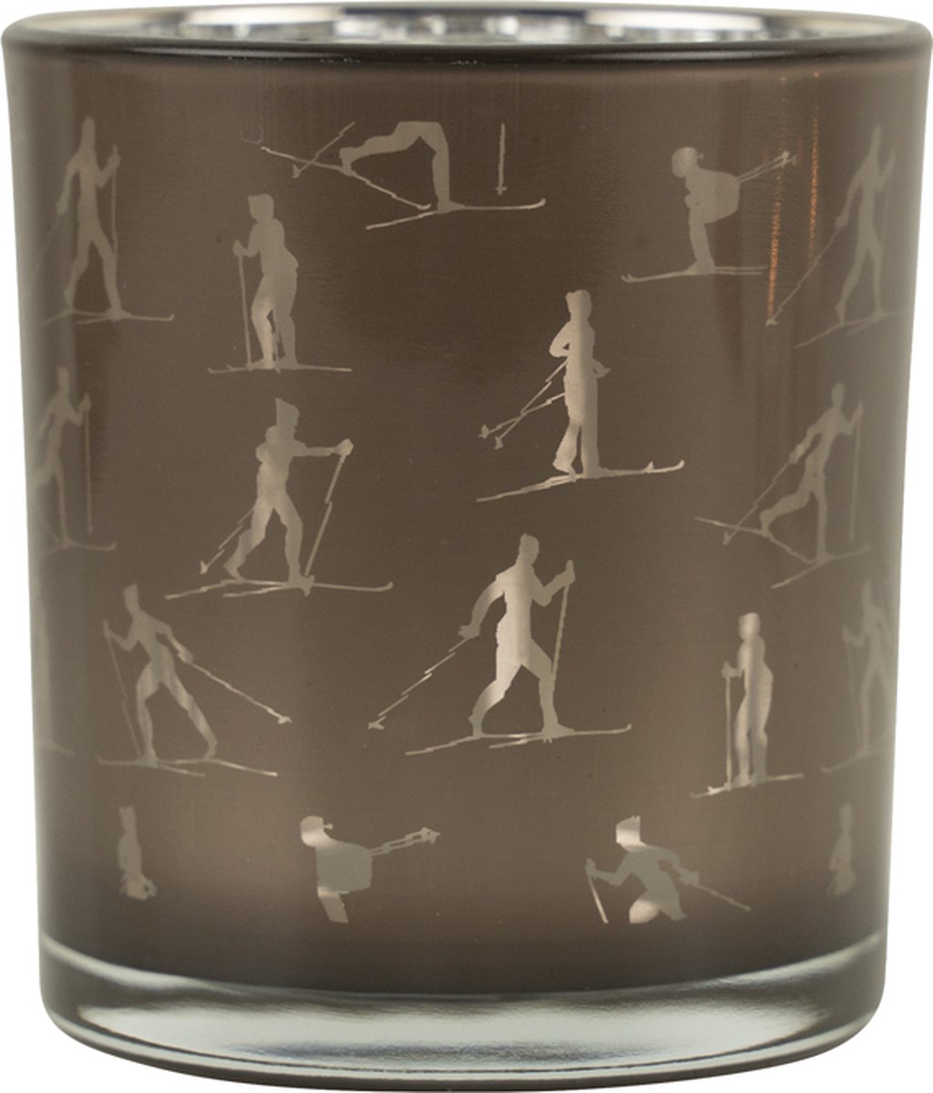 Mars & More Theelichthouder ski taupe zilver small 8cm