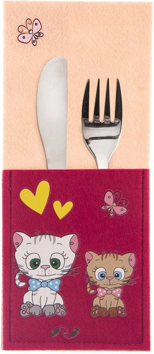 Bestekzakje KITTY 21x9 cm - Bestek Zakje - Bestekhoes - Bestekhouder voor Tafel