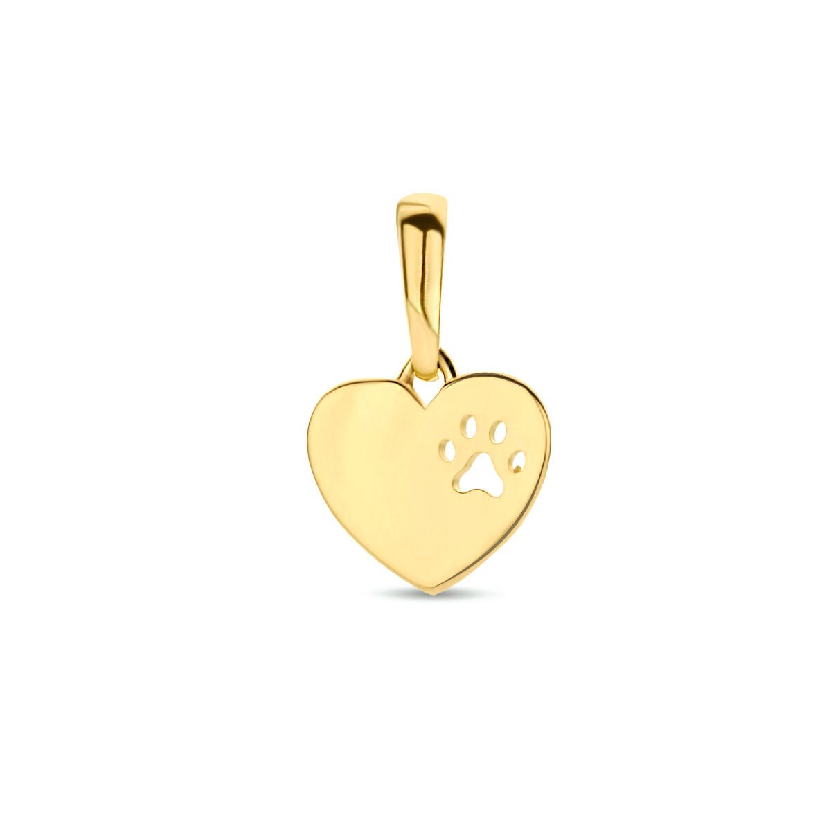 14K geelgoud graveerhanger hart hondenpoot 4024440