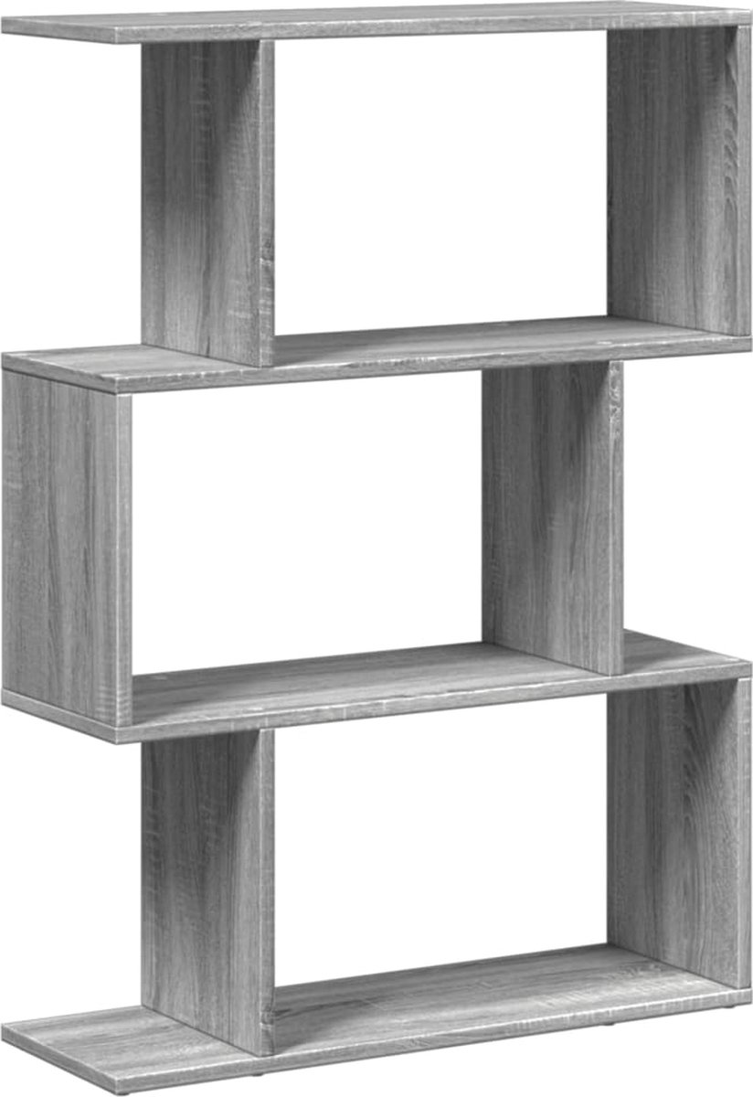 vidaXL - Kamerscherm - / - boekenkast - 3-laags - 70x24x97 - cm - hout - grijs - sonoma