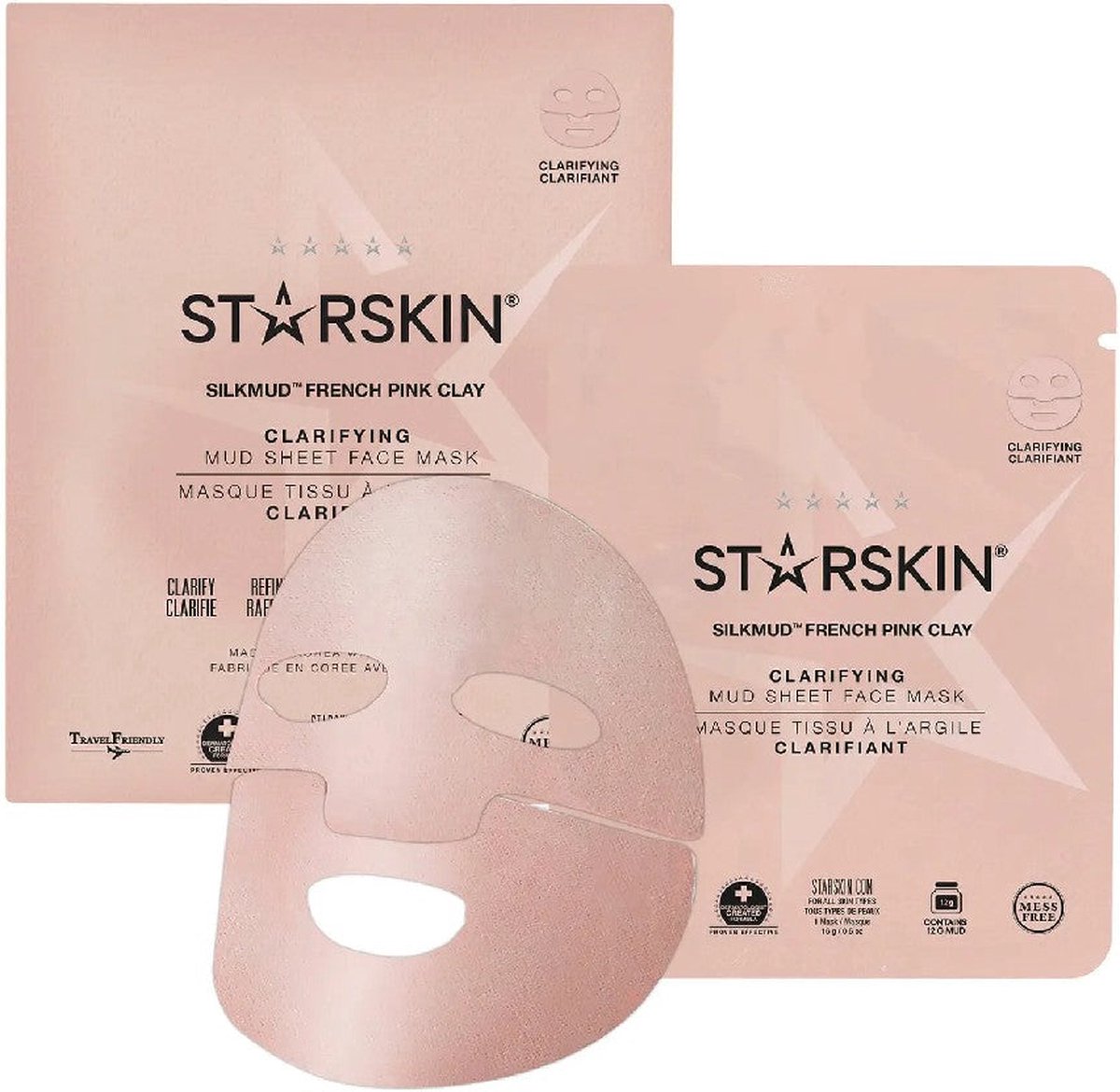Goedkoopste Starskin SILKMUD Pink French Clay Purifying Mud Sheet Mask