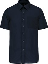 Herenoverhemd 'Ace' korte mouwen merk Kariban Donkerblauw maat XL