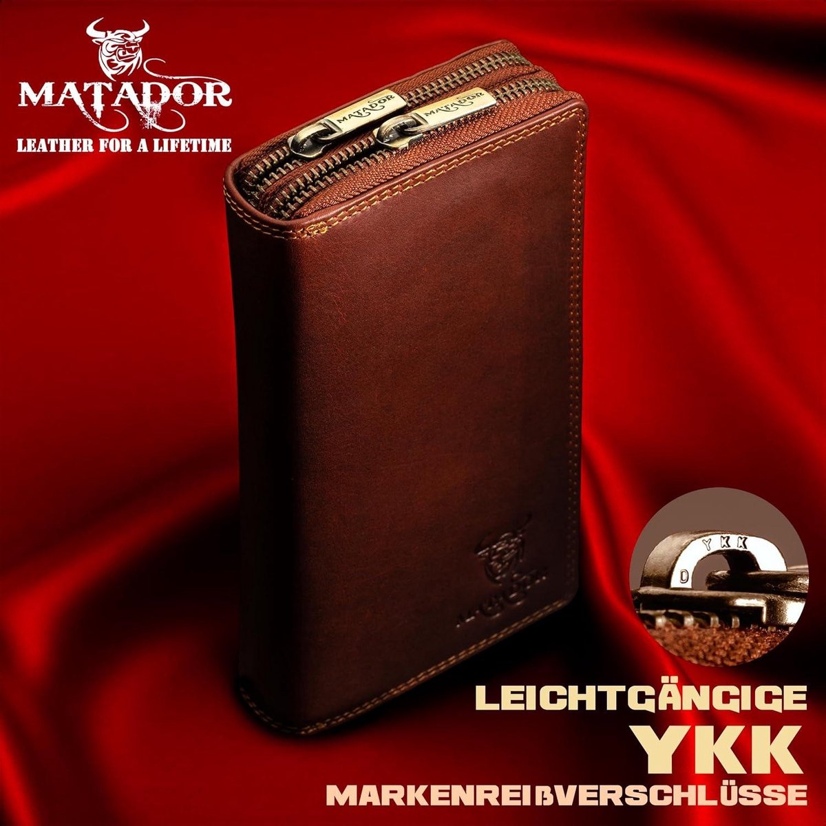 Portefeuille 36 Emplacements Portefeuille 36 Cartes RFID - Cuir Véritable Avec Fermeture éclair - Noir Et Coloris Porte Carte Identité Française