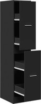 vidaXL - Armoire à pharmacie - 30x41x144,5 - cm - décoré - bois - noir