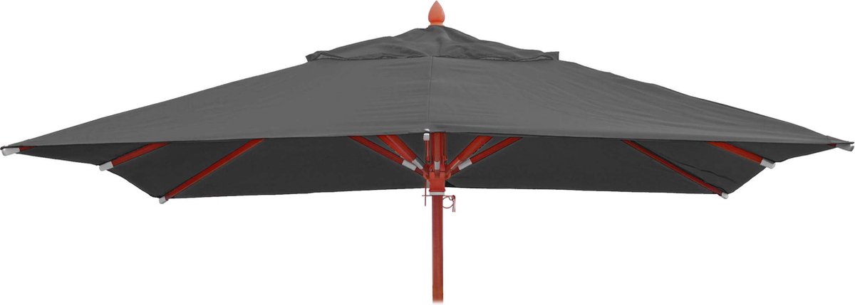 Vervangingshoes voor horeca parasol MCW-C57, parasolhoes, vierkant 3x3m polyester 3kg ~ antraciet