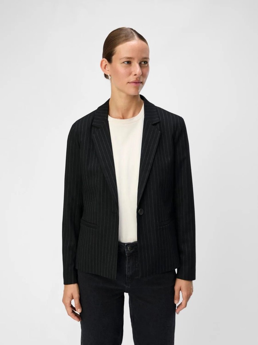Object Lisa L/S Button Blazer Zwart