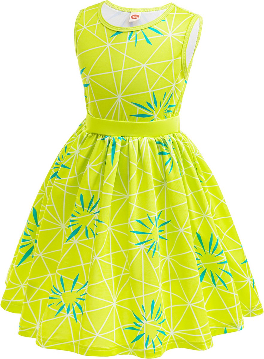 Joya Kids® Inside Verkleedjurk Joy | Binnenste en buiten Verkleedset Plezier | Verkleden Meisje Binnenste | Carnvalskleding Halloween Meisjes | Verkleed Jurk Groen | Met Accessoiresset en Blauwe Pruik | Maat 110 — afbeelding 8