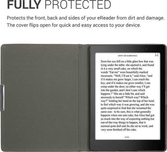 kwmobile hoes geschikt voor Kobo Aura ONE - Canvas beschermhoes in donkergrijs / zwart - Voor e-reader van Merkloos — afbeelding 5