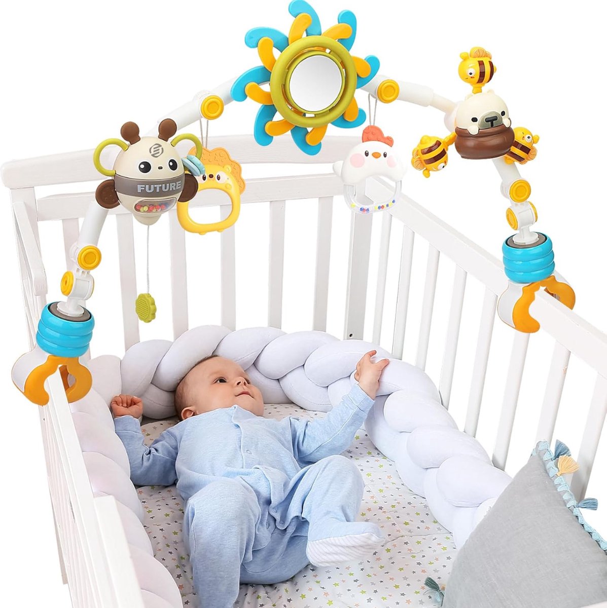 Goedkoopste Equivera Activiteitenkussen - Speelkussen Baby - Tummy Time - Baby Speelgoed - Kraamcadeau - Babyshower Cadeau - Tummy Time Baby - Tummy Time Kussen - Buikkussen Baby
