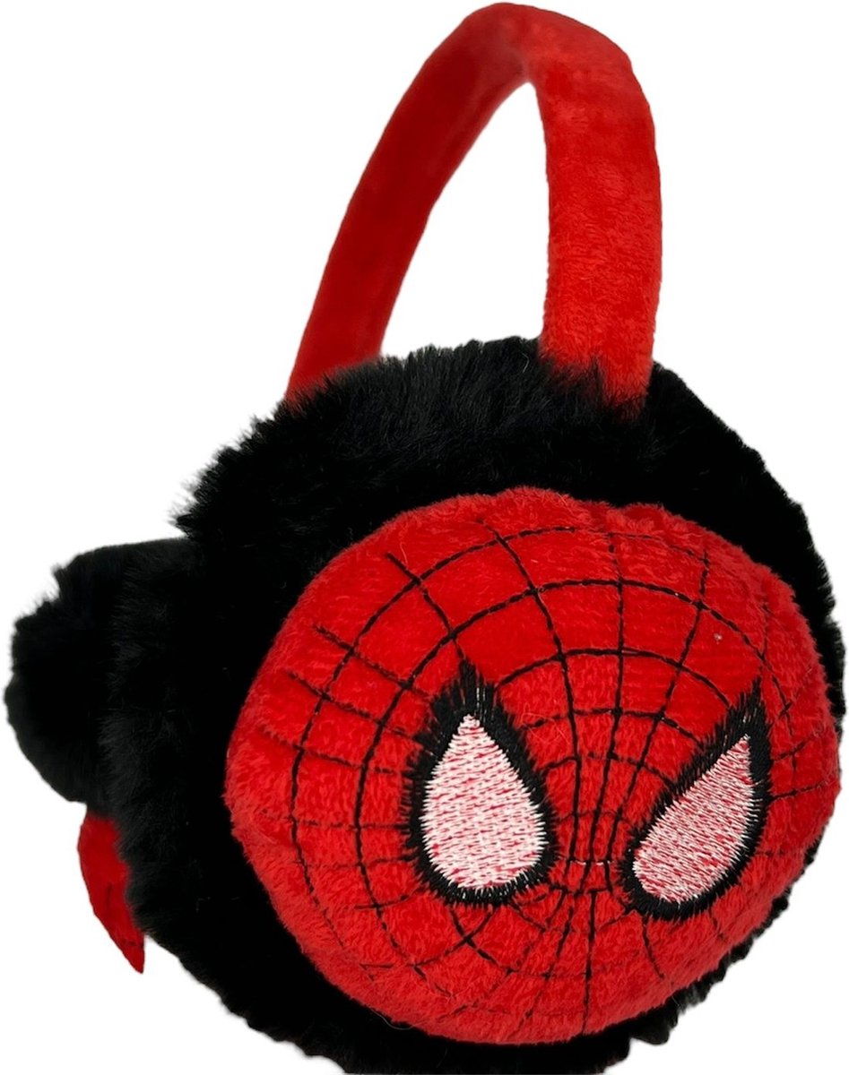 Oorwarmers kind - winter - warm - jongens - superheld - spiderman - zwart/rood