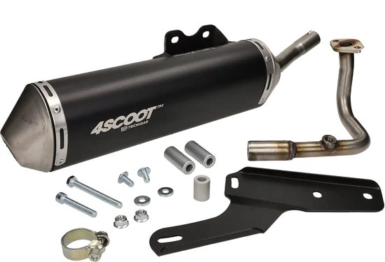 Uitlaat Tecnigas 4Scoot Zwart GY6 / Kymco 50cc 4 Takt euro 4 + 5