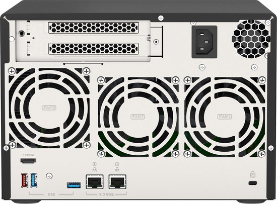 QNAP TVS-675 NAS Tower ZhaoXin KaiXian KX-6000 KX-U6580 8 GB DDR4 0 TB QuTS hero Zwart — afbeelding 2