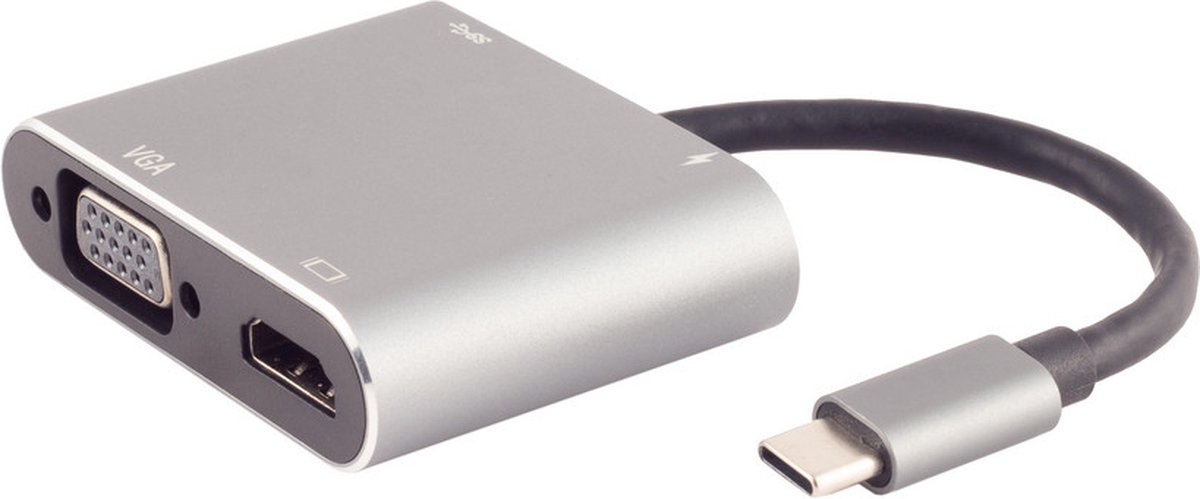 S/CONN 14-05026 laptop dock & poortreplicator Bedraad USB 3.2 Gen 1 (3.1 Gen 1) Type-C Grijs