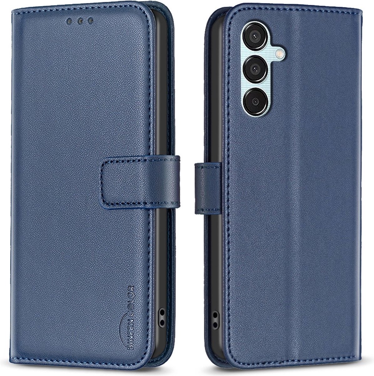 BINFEN Hoesje - Geschikt voor Samsung Galaxy M15 Hoesje - BINFEN Book Case - Blauw