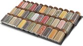 Soothe Étagère à épices pour 36 pots à épices - Extensible - 9 Set - Organisateur d'épices - Supports à épices - Acier inoxydable