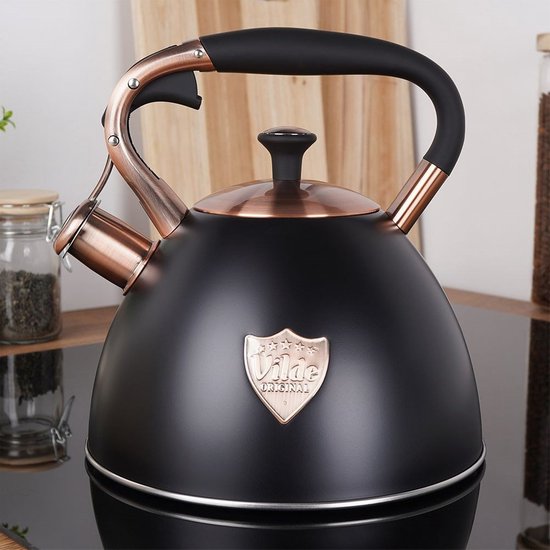 Bouilloire sifflante en acier inoxydable Zwart 3 l - Bouilloire avec sifflet - Bouilloire