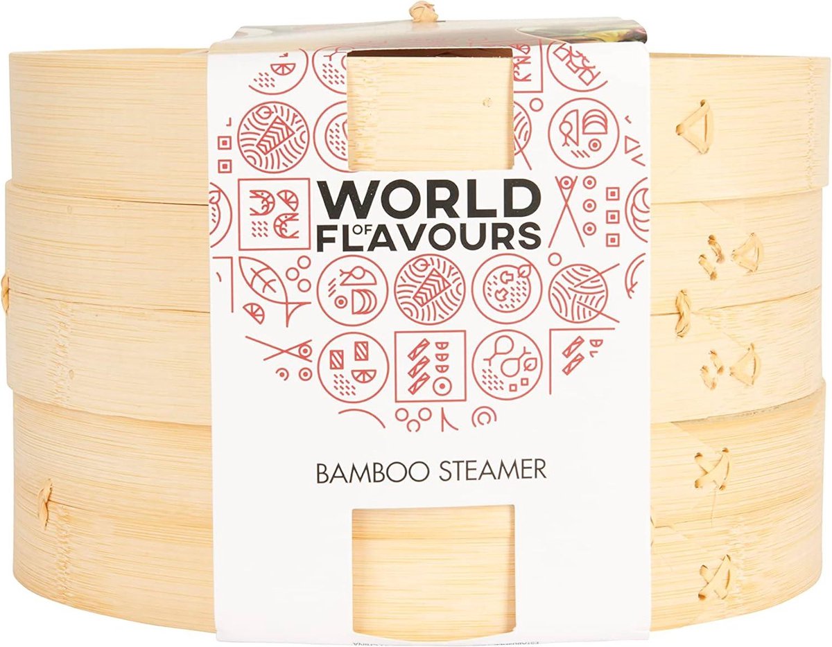 Stoommand 2 Lagen 255 x 255 x 16 cm Bamboe Beige - Wereld van Smaak