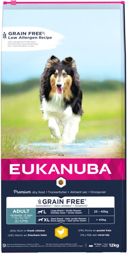 Eukanuba Grain Free Adult L/XL Kip - De Welpenhoeve