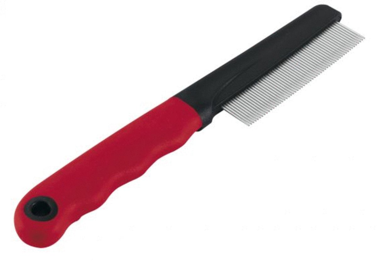 Ferplast Vachtkam Middel - Hondenvachtkam - 20x1.6x3.5 cm Rood Zwart